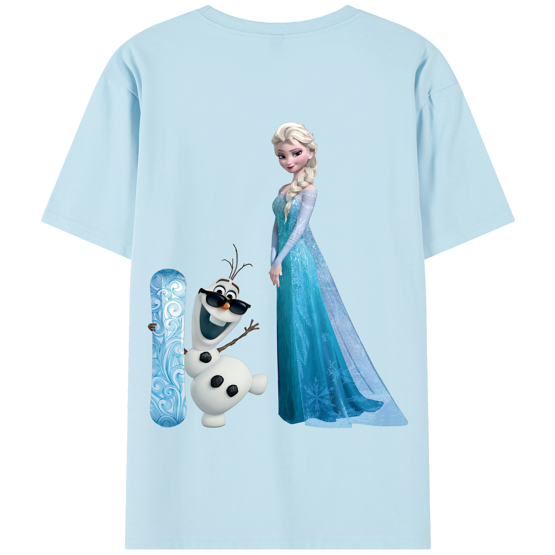（画像用） アナと雪の女王 アンナ エルサ Frozen Anna Elsa 綿100％半袖Tシャツ（背面プリント）